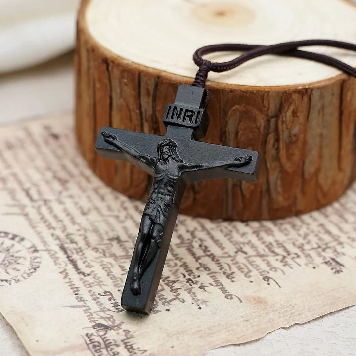Christianartworkshop FAITH AS YOUR ARMOR: Jesus Crucifix Wooden Necklace - image 10