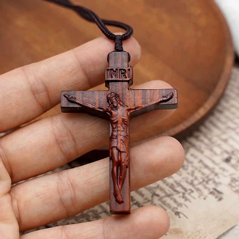 Christianartworkshop FAITH AS YOUR ARMOR: Jesus Crucifix Wooden Necklace - image 4