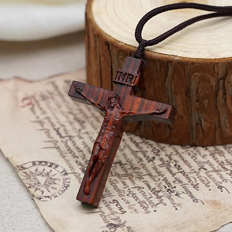 Christianartworkshop FAITH AS YOUR ARMOR: Jesus Crucifix Wooden Necklace - image 6
