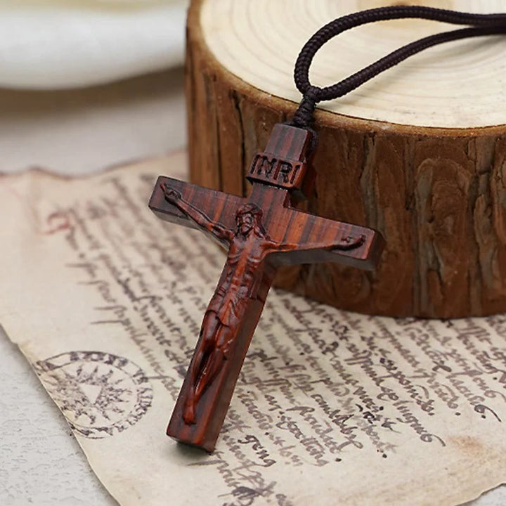 Christianartworkshop FAITH AS YOUR ARMOR: Jesus Crucifix Wooden Necklace - image 6