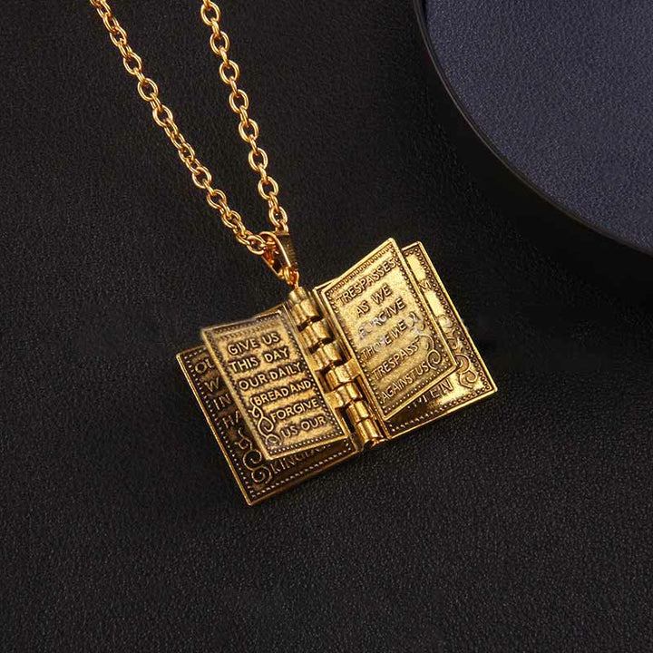 Turnable Cross Holy Bible Pendant Quality Necklace - image 4