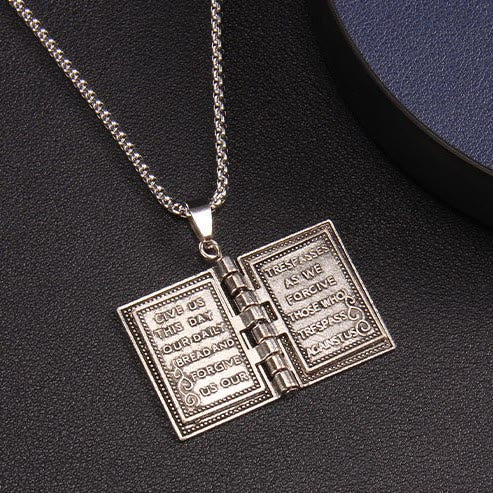 Turnable Cross Holy Bible Pendant Quality Necklace - image 9