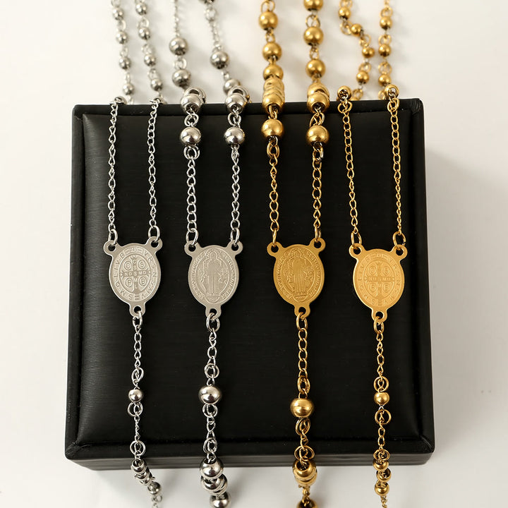 Stainless Steel Beads St. Benedict Crucifix Rosary - image 4