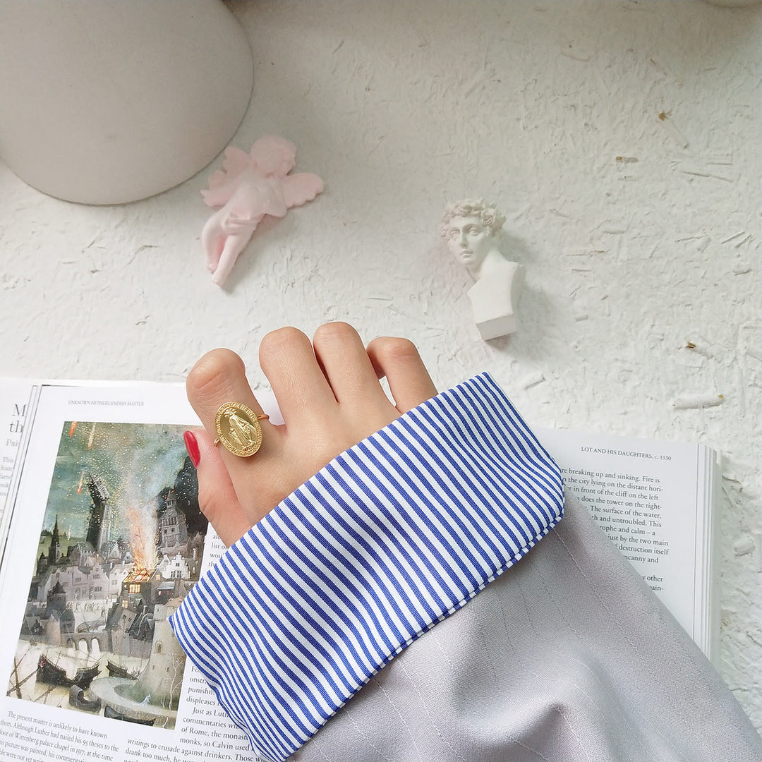 Christianartworkshop S925 Sterling Silver Miraculous Mary Bless Protection Ring - image 6