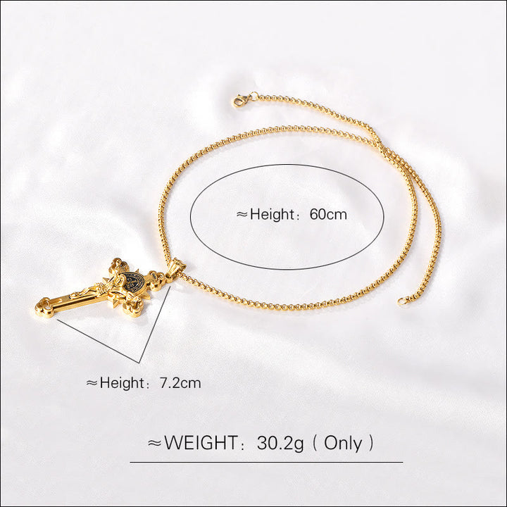 Christianartworkshop St. Benedict Symbol Crucifix Necklace - image 11