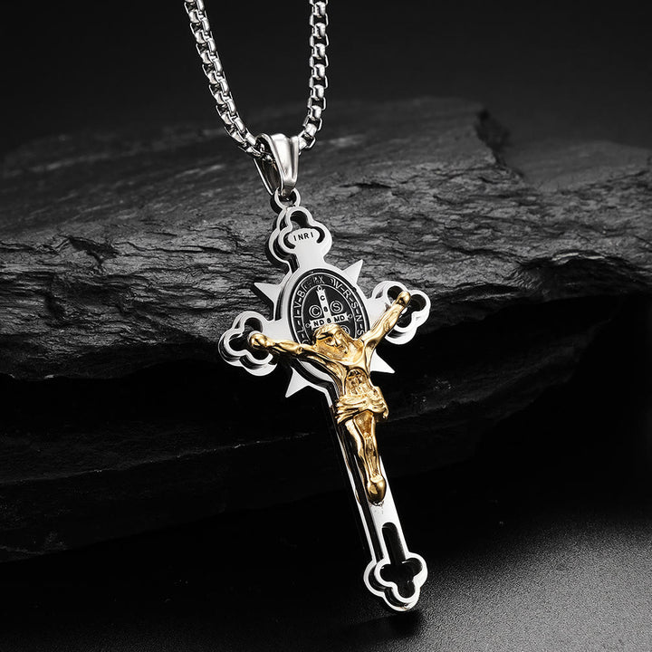 Christianartworkshop St. Benedict Symbol Crucifix Necklace - image 6