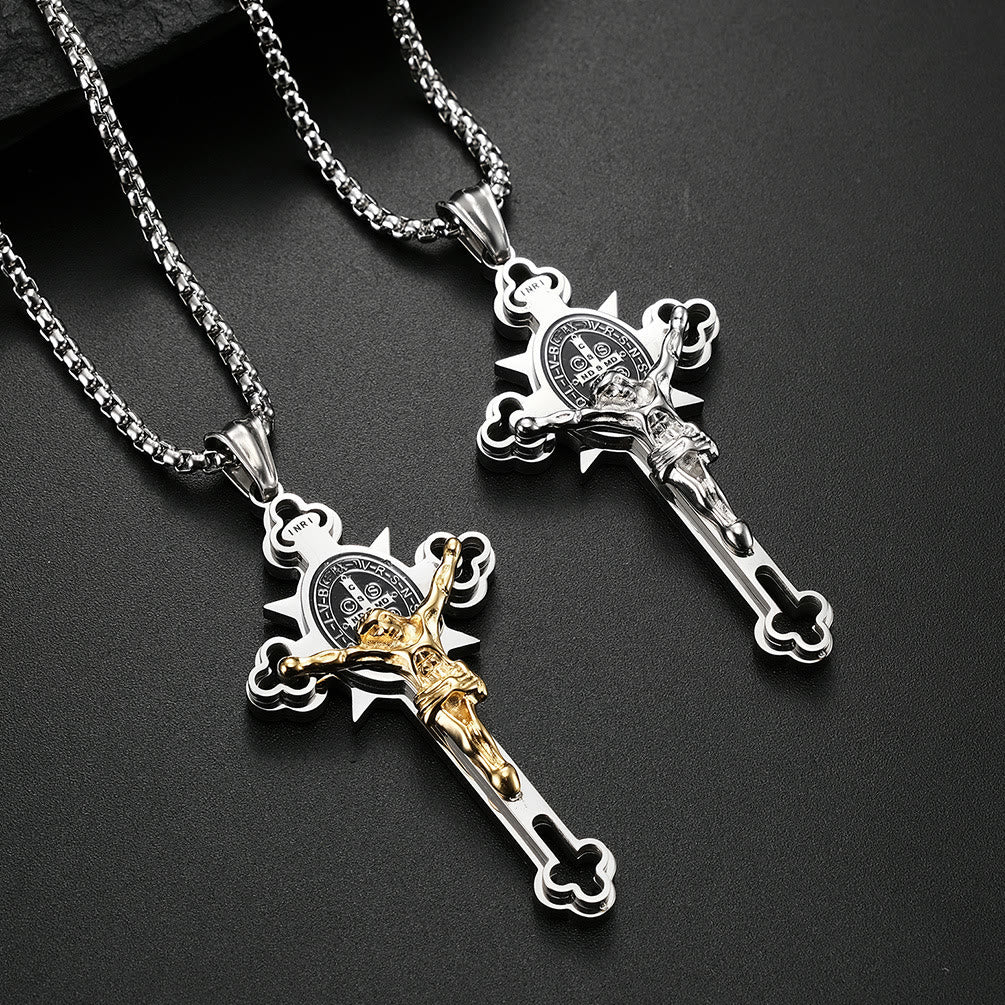 Christianartworkshop St. Benedict Symbol Crucifix Necklace - image 2
