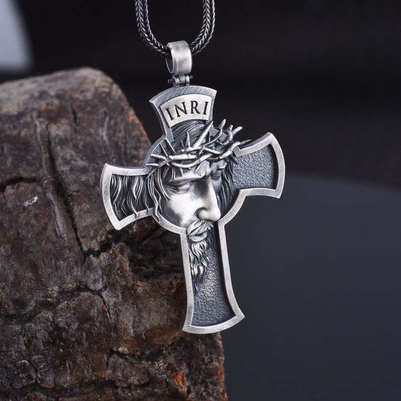 Christianartworkshop Jesus Cross Jewelry Necklace - Silver - image 0