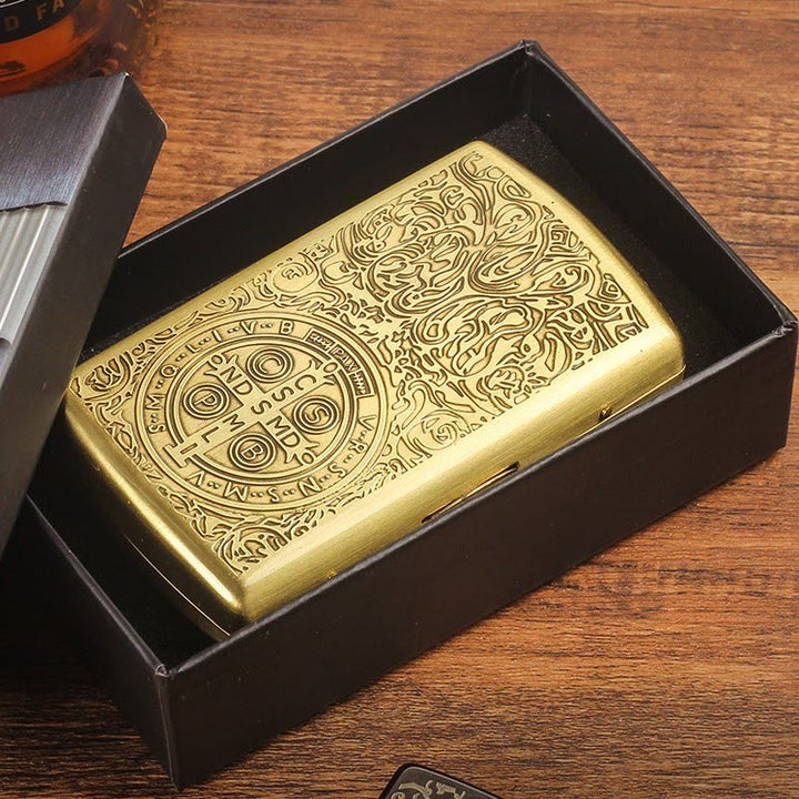 St. Benedict Cross Medallion Metal Cigarette Case - image 1