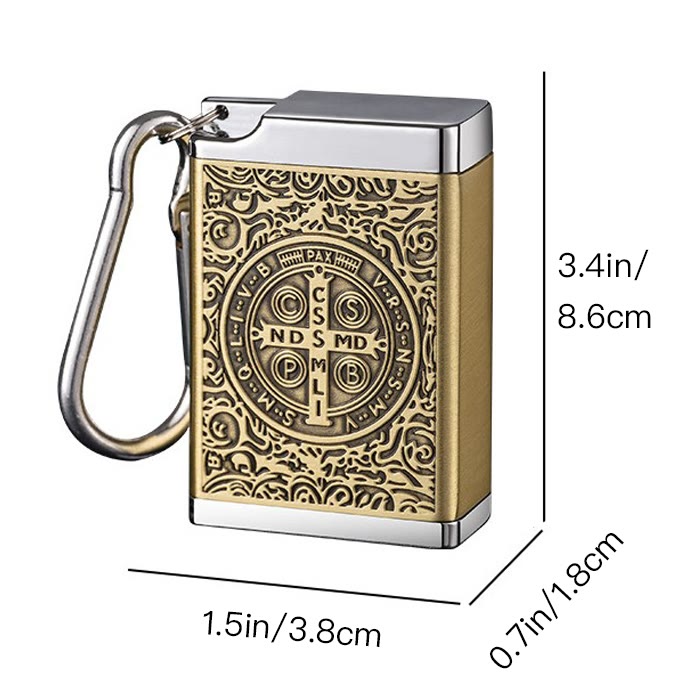 Portable St. Benedict Cross Medallion Cigarette Sealed Insulated Ashtray - image 6