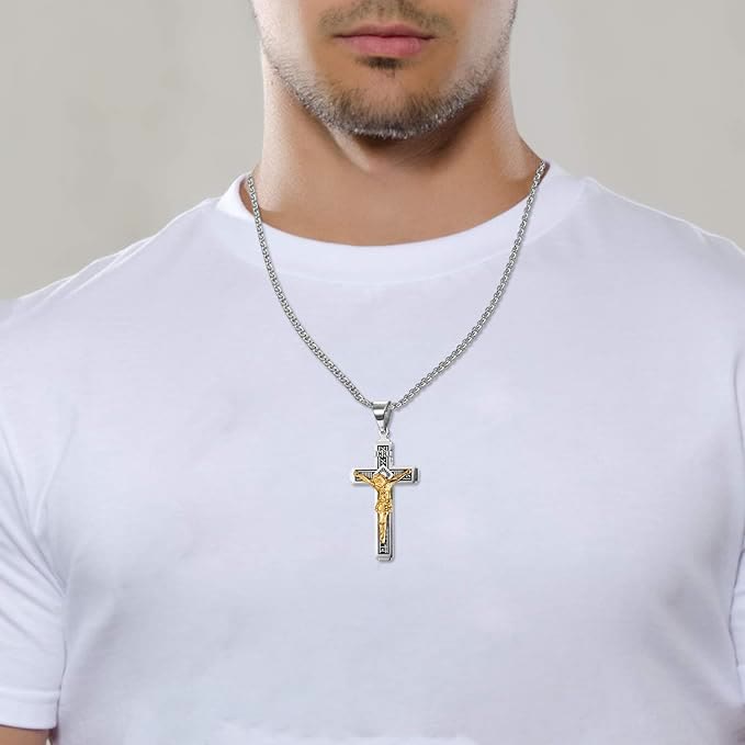Christianartworkshop Crafted Jesus Christianartworkshop Crucifix Titanium Necklace - image 4