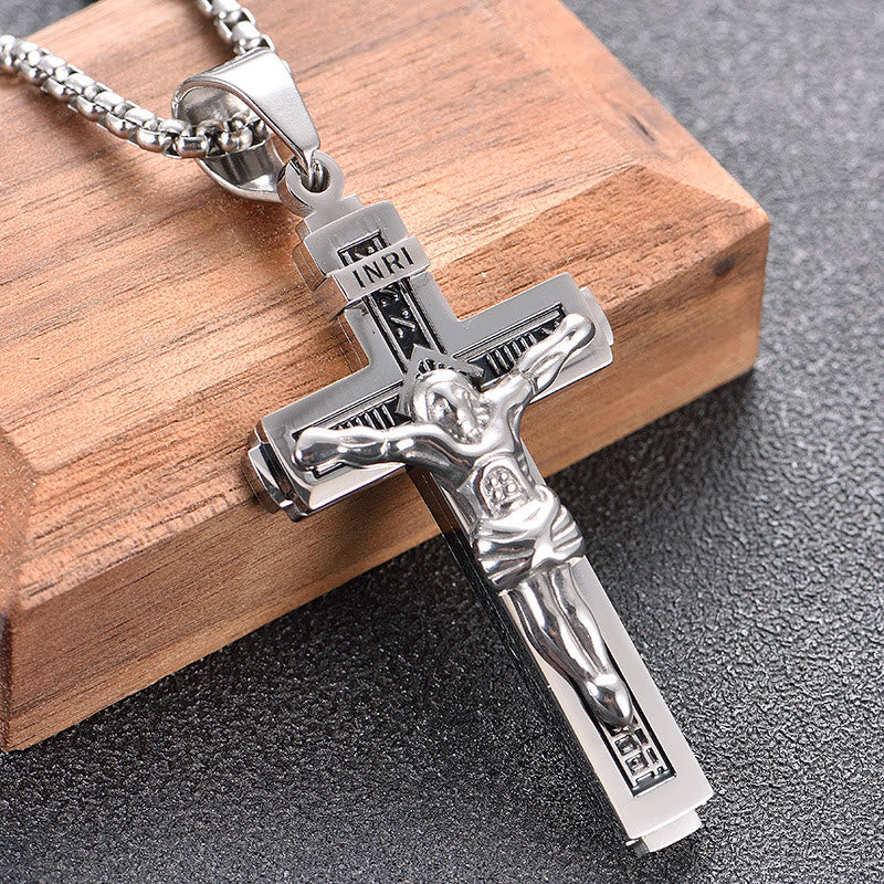 Christianartworkshop Crafted Jesus Christianartworkshop Crucifix Titanium Necklace - Silver - image 10