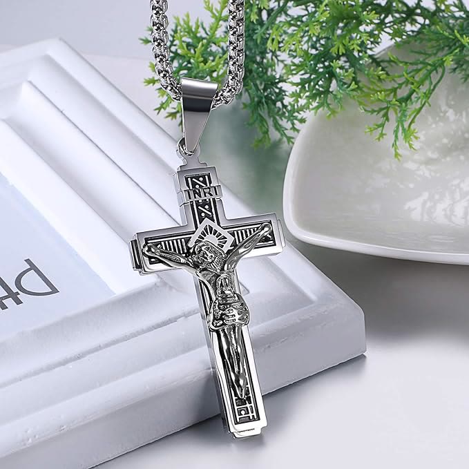 Christianartworkshop Crafted Jesus Christianartworkshop Crucifix Titanium Necklace - image 13