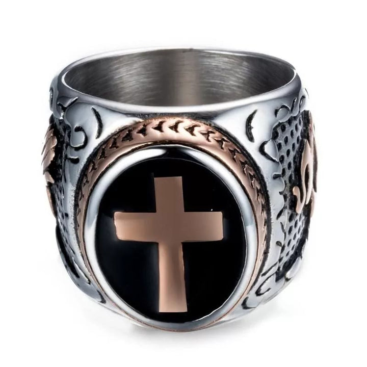 Christianartworkshop Retro Cross "Hand of God" Titanium Religion Ring - image 12