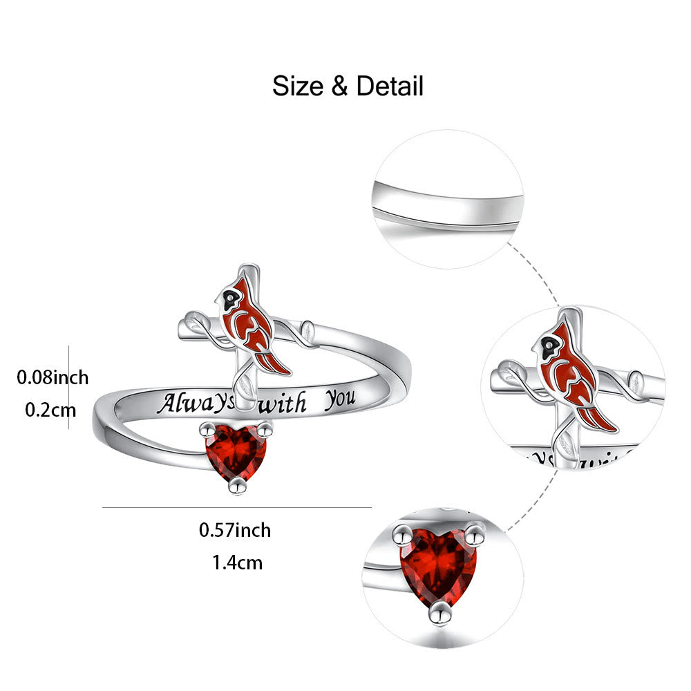 Christianartworkshop The Vitality of Jesus: Red Cardinal Adjustable Ring - image 3