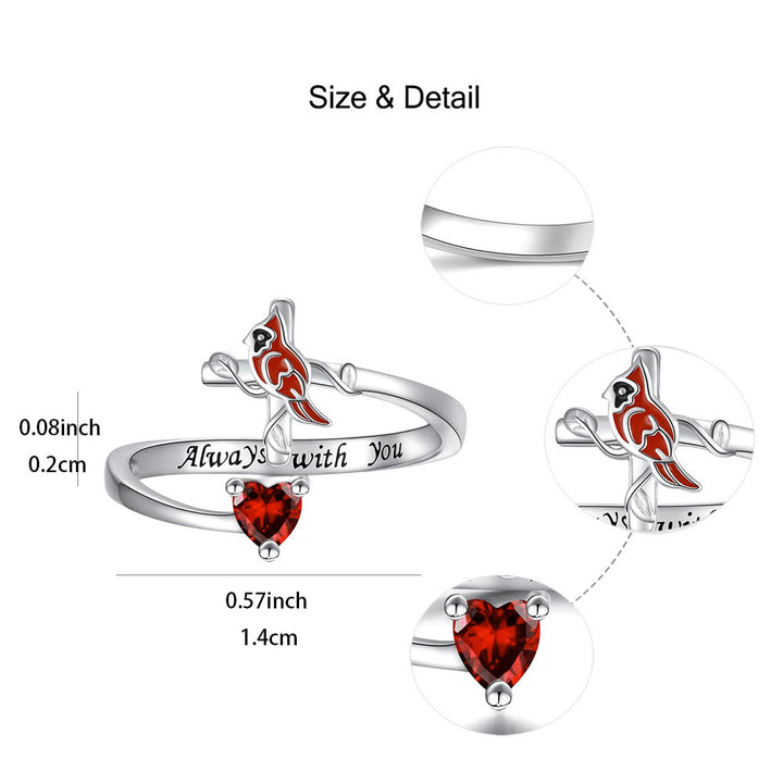 Christianartworkshop The Vitality of Jesus: Red Cardinal Adjustable Ring - image 3