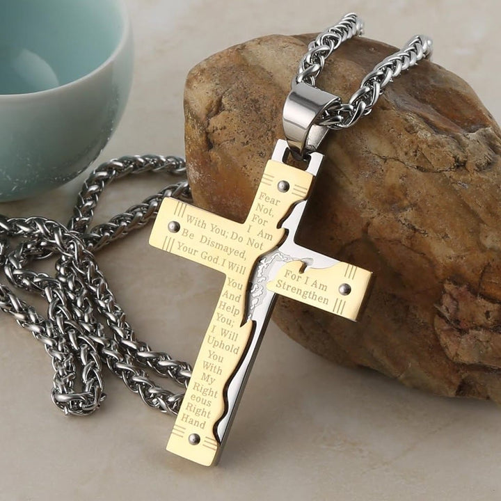 Christianartworkshop Jesus Christianartworkshop Crucifix Religion Cross Pendant Necklace - Golden - image 0