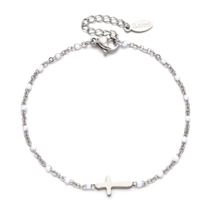 Delicate Minimalist Cross Bracelet