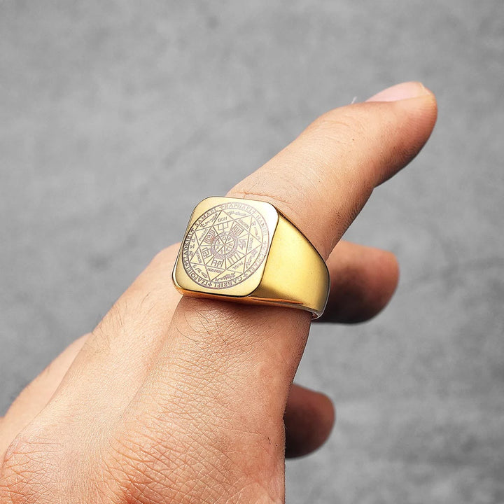Christianartworkshop Seals of The Seven Archangels Protection Solomon Kabbalah Titanium Ring - image 4
