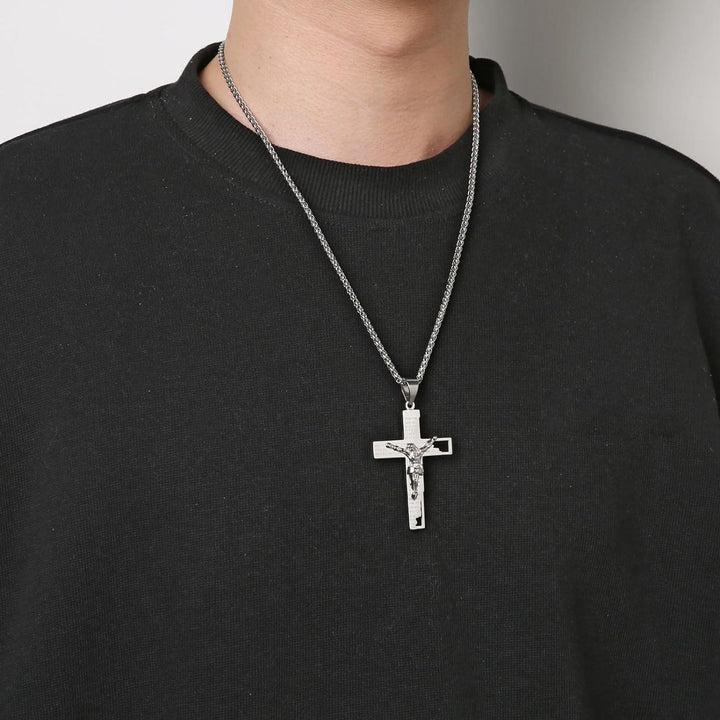 Christianartworkshop Stainless Steel Crucifix Bible Prayer Pendant Necklace Chain - image 9