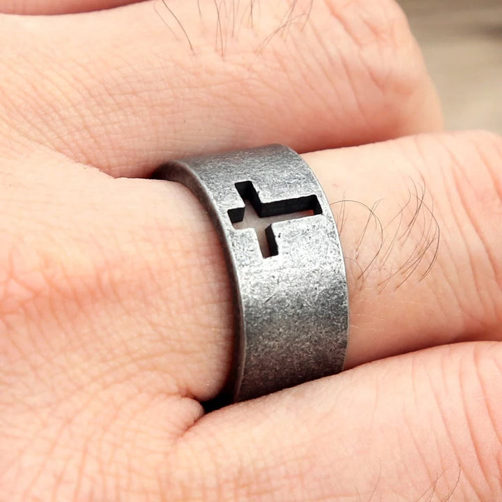Christianartworkshop Stainless Steel Antique Punk Christianartworkshop  Cross Ring - image 13