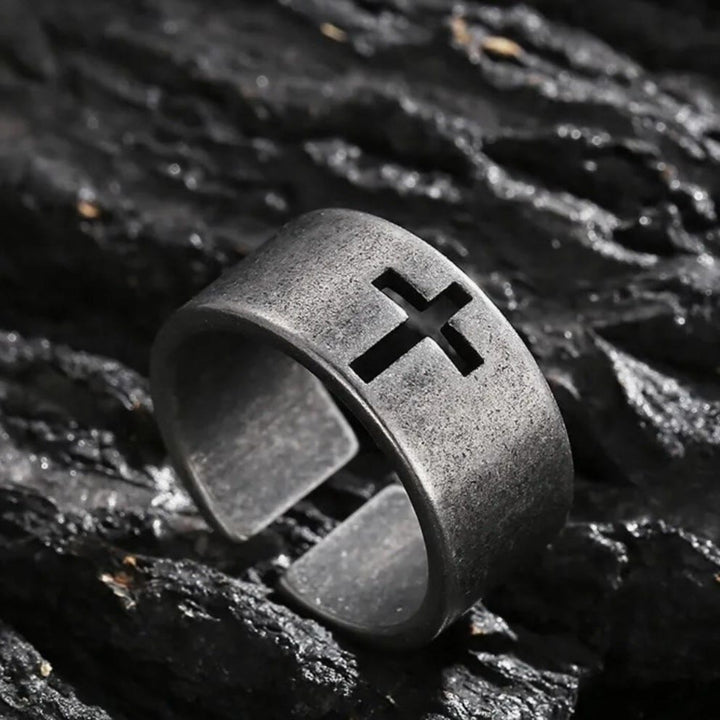 Christianartworkshop Stainless Steel Antique Punk Christianartworkshop  Cross Ring - image 9