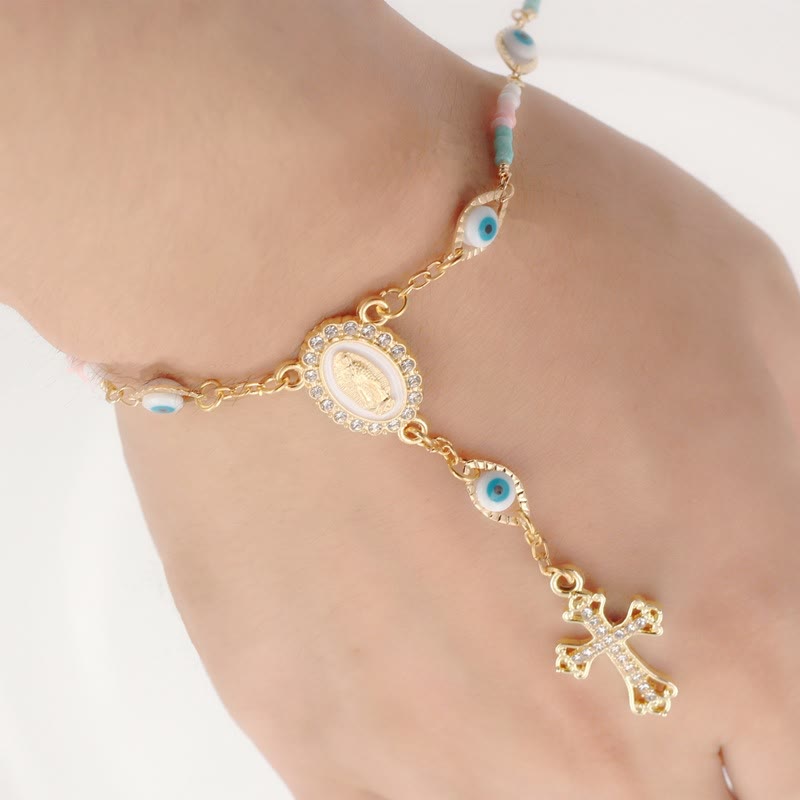 Our Lady of the Cross Bracelet/Car Rosary for Rearview Mirror - image 1