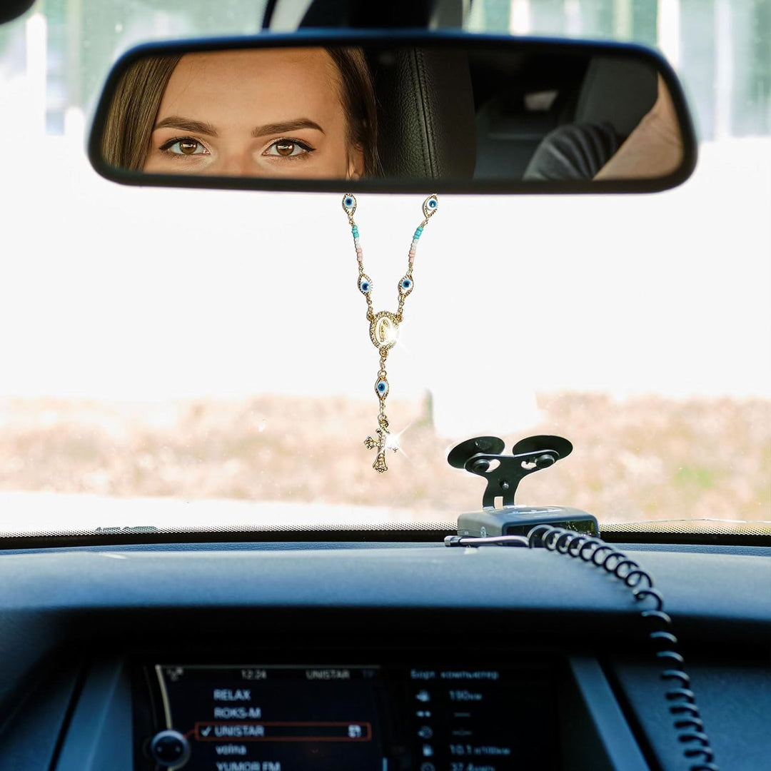 Our Lady of the Cross Bracelet/Car Rosary for Rearview Mirror - image 4
