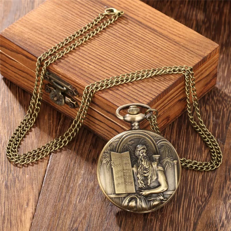 Messiah Watch Jesus Bible Quartz Movement Bronze Pocket Watch – Christian Art Workshop.UK