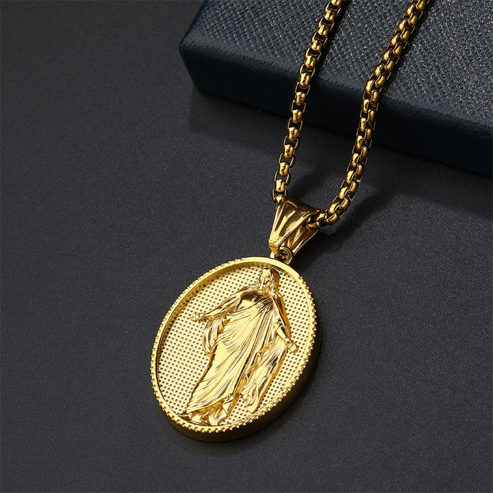 Christianartworkshop Jesus Medallion Pendant Blessing Necklace - image 6