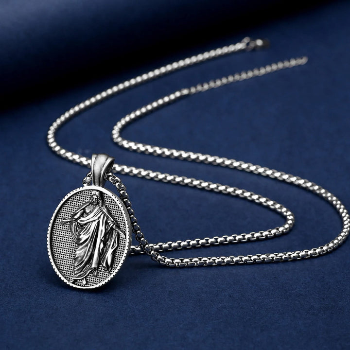 Christianartworkshop Jesus Medallion Pendant Blessing Necklace - image 1