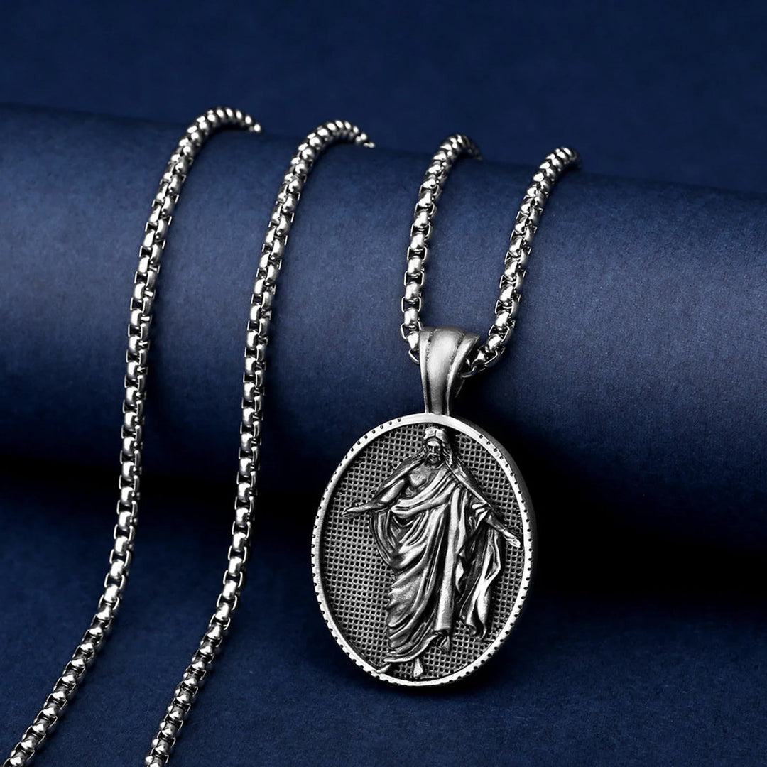 Christianartworkshop Jesus Medallion Pendant Blessing Necklace - image 2