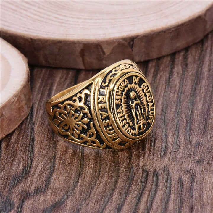 Christianartworkshop Our Lady of Guadalupe Faith in Heart Ring - image 1