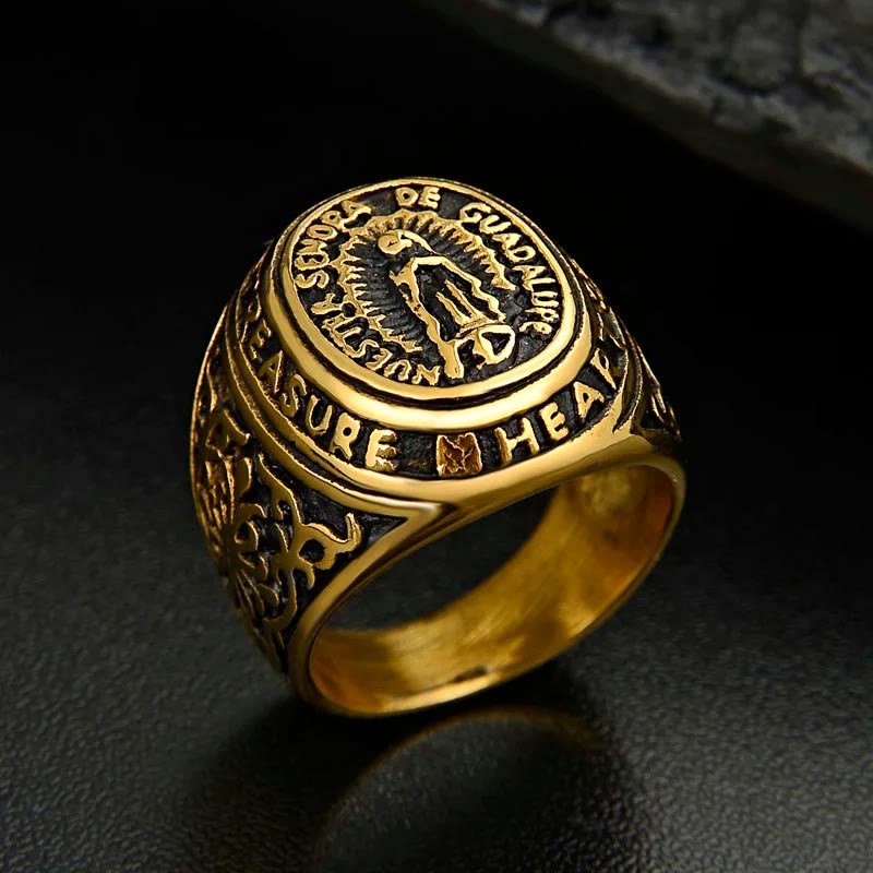 Christianartworkshop Our Lady of Guadalupe Faith in Heart Ring - image 3