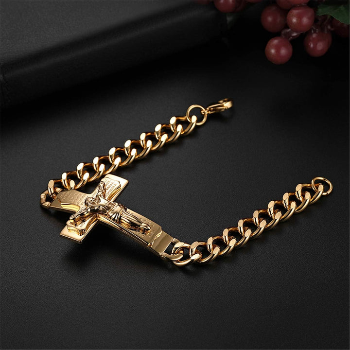 Christianartworkshop Solid Jesus Cross Bible Verse Crucifix Prayer Bangle Bracelet - image 2