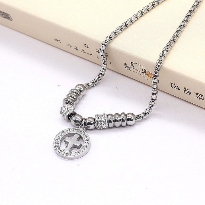 Christianartworkshop Crafted Circle Cross Charm Zirconia  Bracelet - image 8