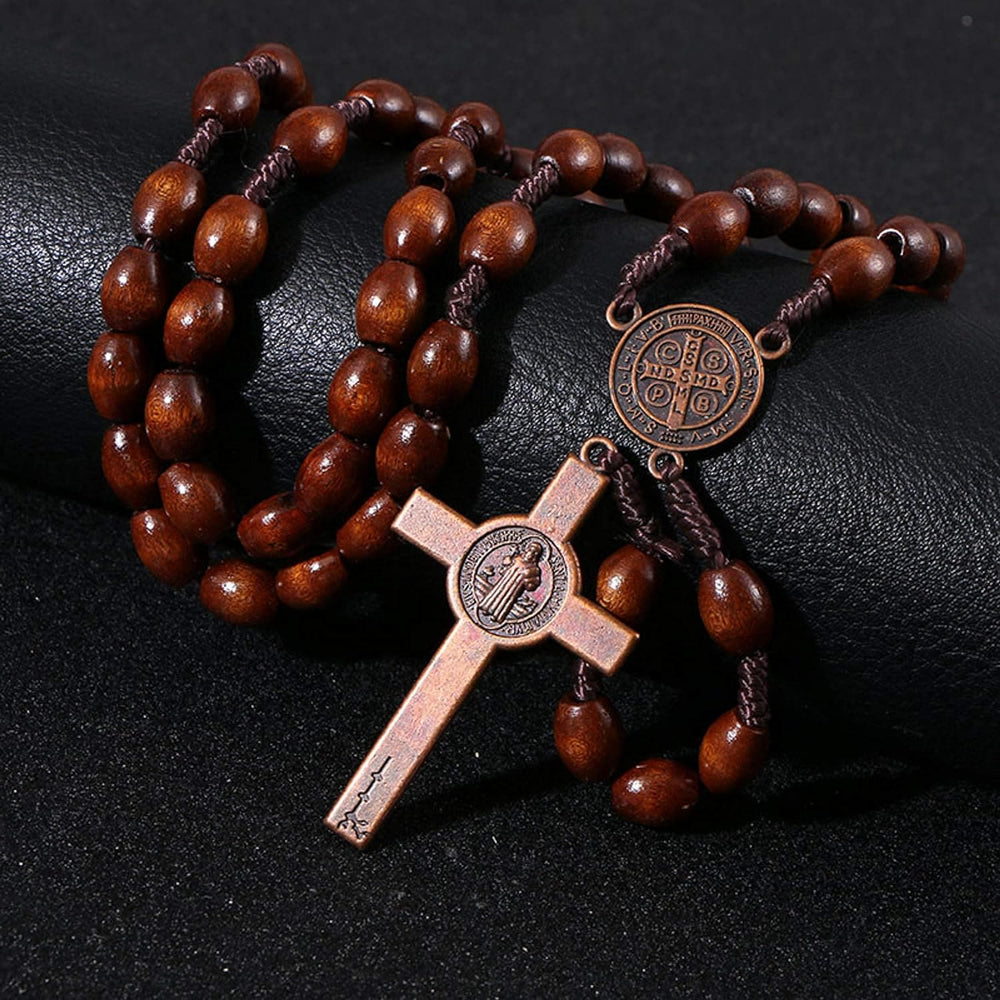 Christianartworkshop St. Benedict Olive Wood Prayer Rosary - image 2