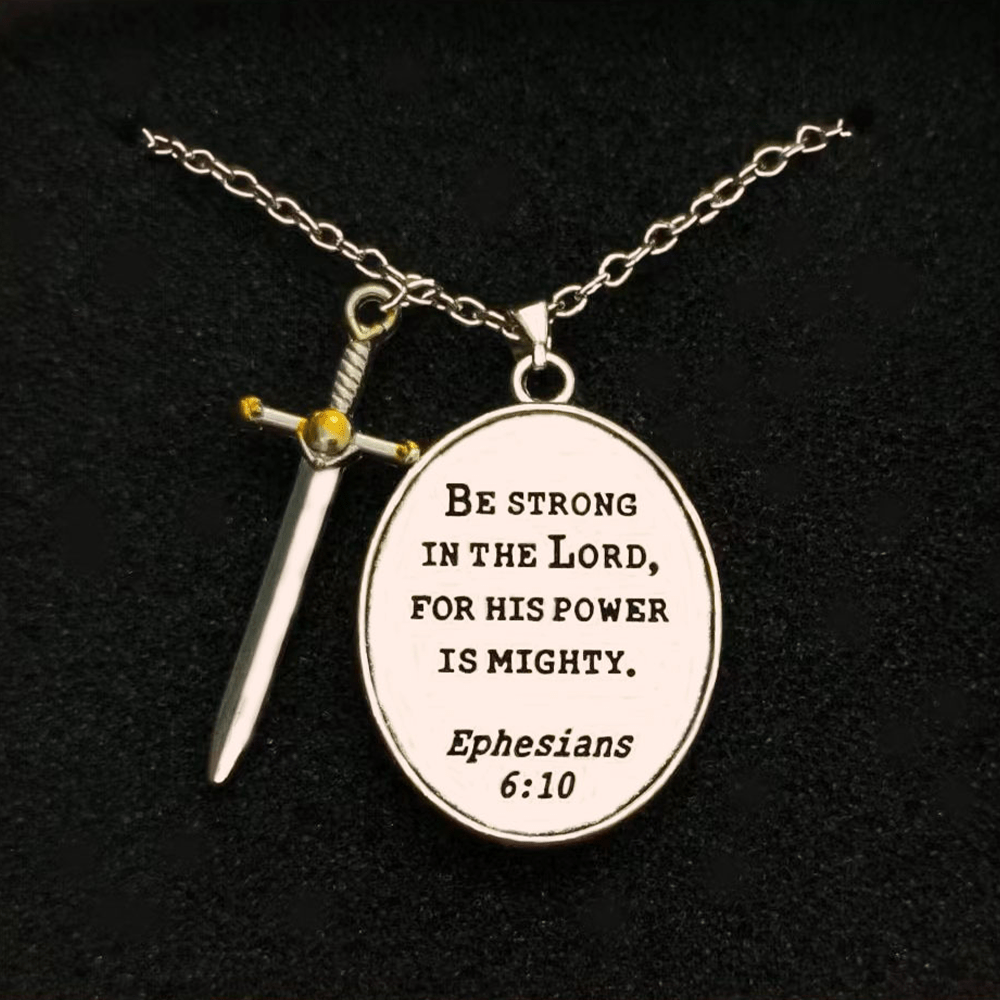 Christianartworkshop Two Tone Sword & Oval Shield St. Michael Pendant Necklace - image 4