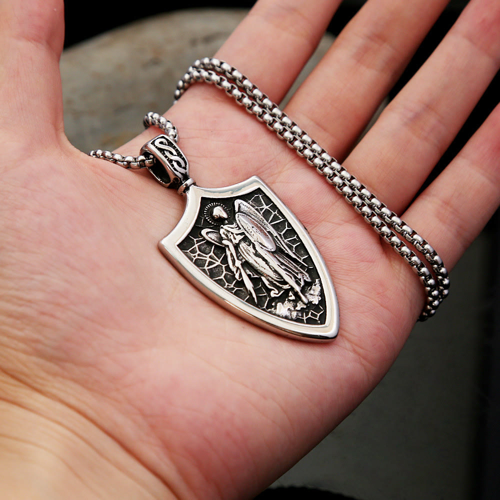 Christianartworkshop Archangel St. Michael Shield Amulet Titanium Necklace - image 4