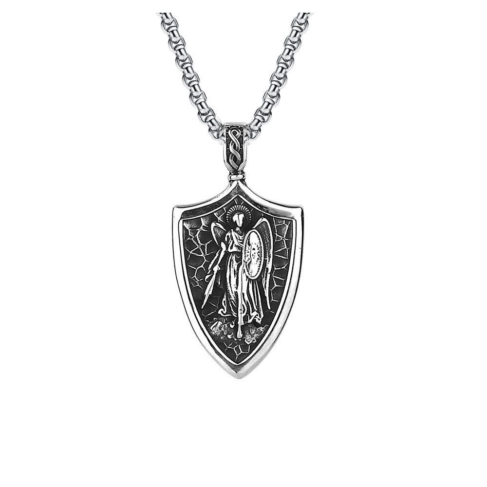 Christianartworkshop Archangel St. Michael Shield Amulet Titanium Necklace - image 5