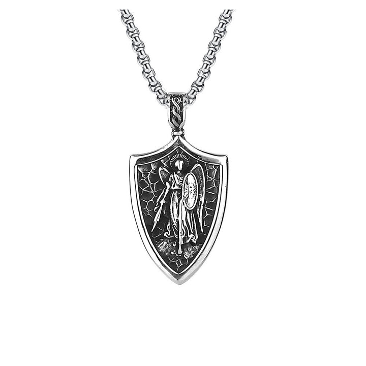 Christianartworkshop Archangel St. Michael Shield Amulet Titanium Necklace - image 5