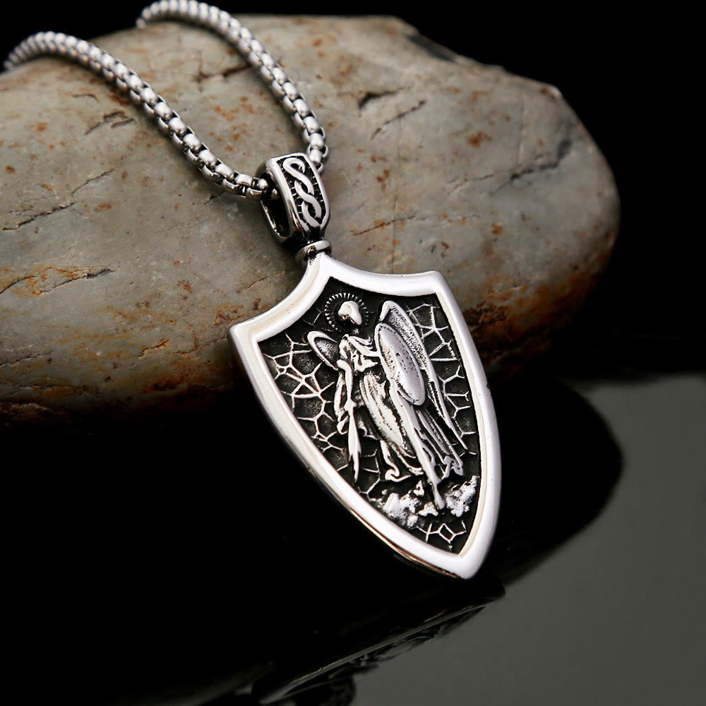 Christianartworkshop Archangel St. Michael Shield Amulet Titanium Necklace - image 2