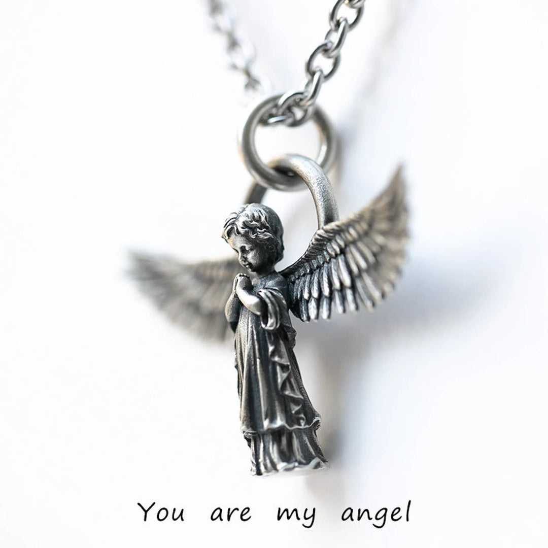 Christianartworkshop Spread-winged Praying Angel Protection Necklace - image 3