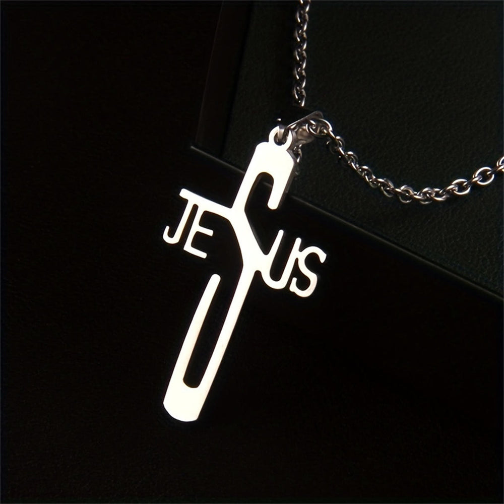 Christianartworkshop Jesus Christ Cross Chain Stainless Steel Necklace - image 1