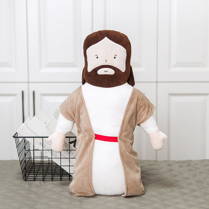 Cartoon Jesus Doll Plush Jesus Headrest Pillow - 19.6''*11''(50cm*28cm) - image 0