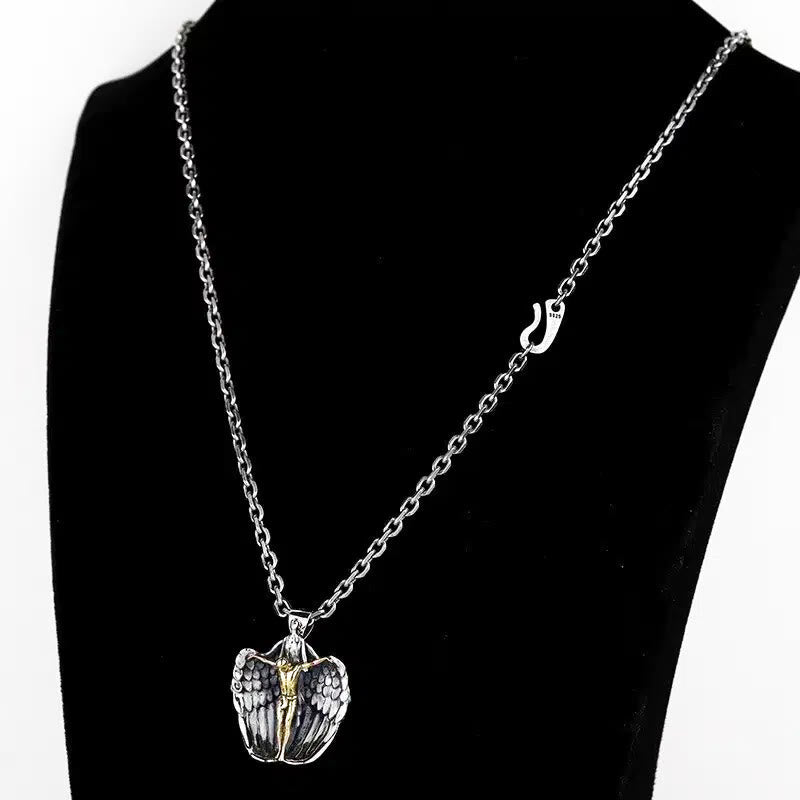 Christianartworkshop Holy Jesus Redeeming Angel Prayer Religious Necklace - image 4
