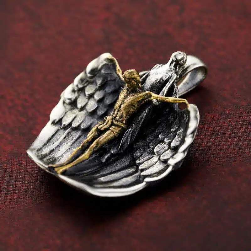 Christianartworkshop Holy Jesus Redeeming Angel Prayer Religious Necklace - image 3