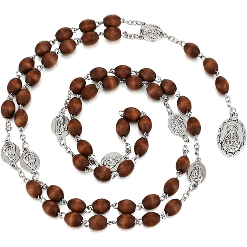Seven Sorrows Olive Wood Rosary of the Virgin Mary - image 5