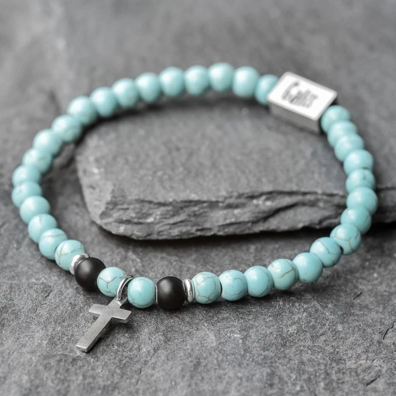 Christianartworkshop Blessing Turquoise Stretch Bracelet - image 2