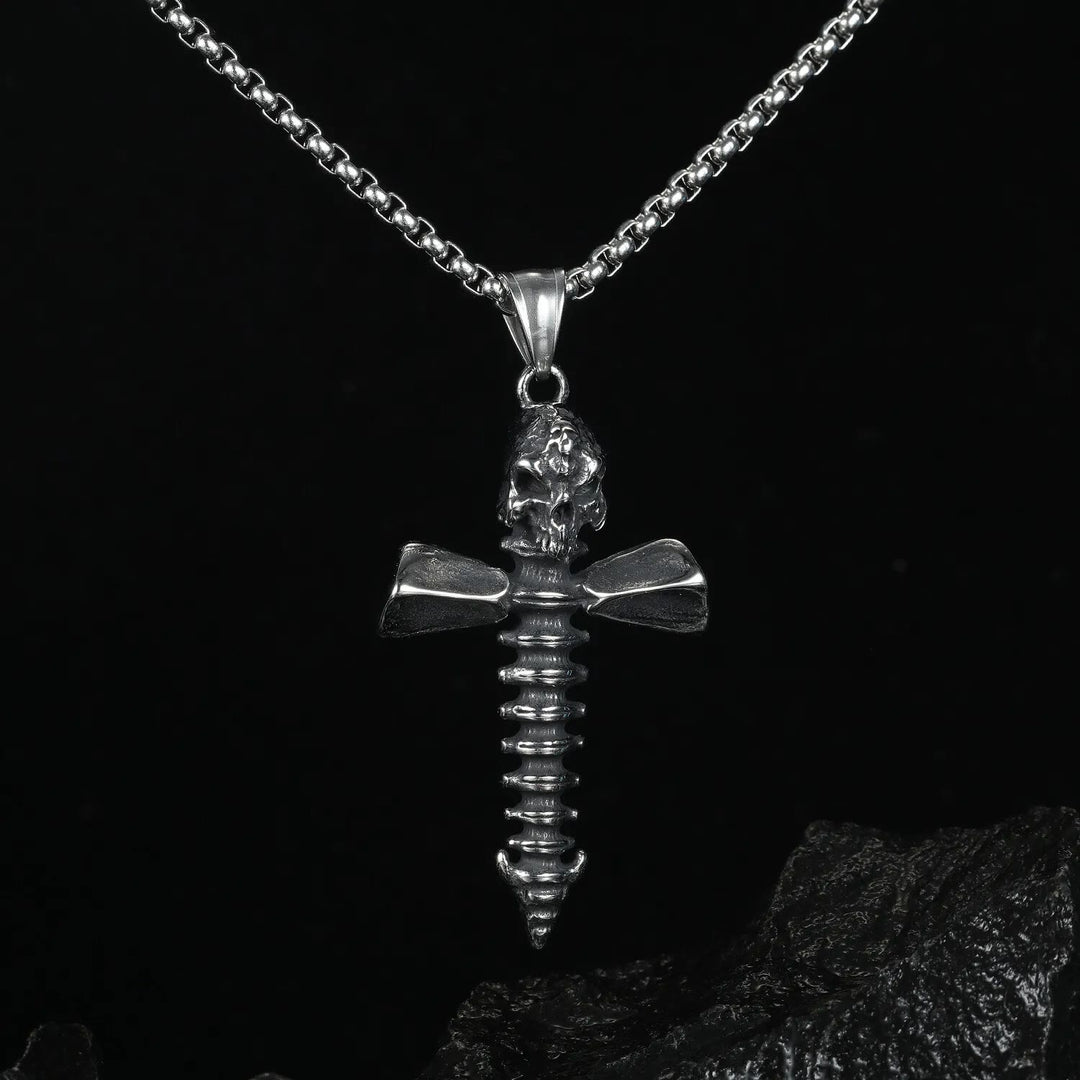 Punk Style Skull Crossbones Pendant Necklace - image 2